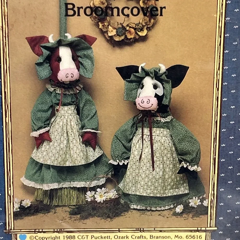 Clementine & Annabell Cow Doorstop Broomcover NEW Vintage Sewing Pattern 1988